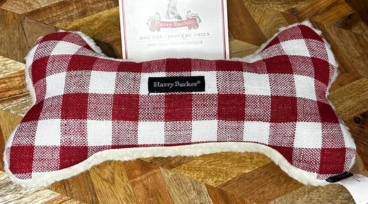 Plaid Dog Bone Toy