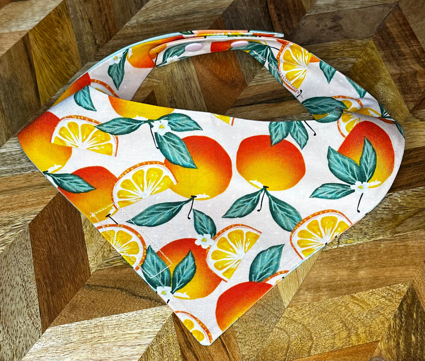 Peachy Citrus Tie-On Bandana