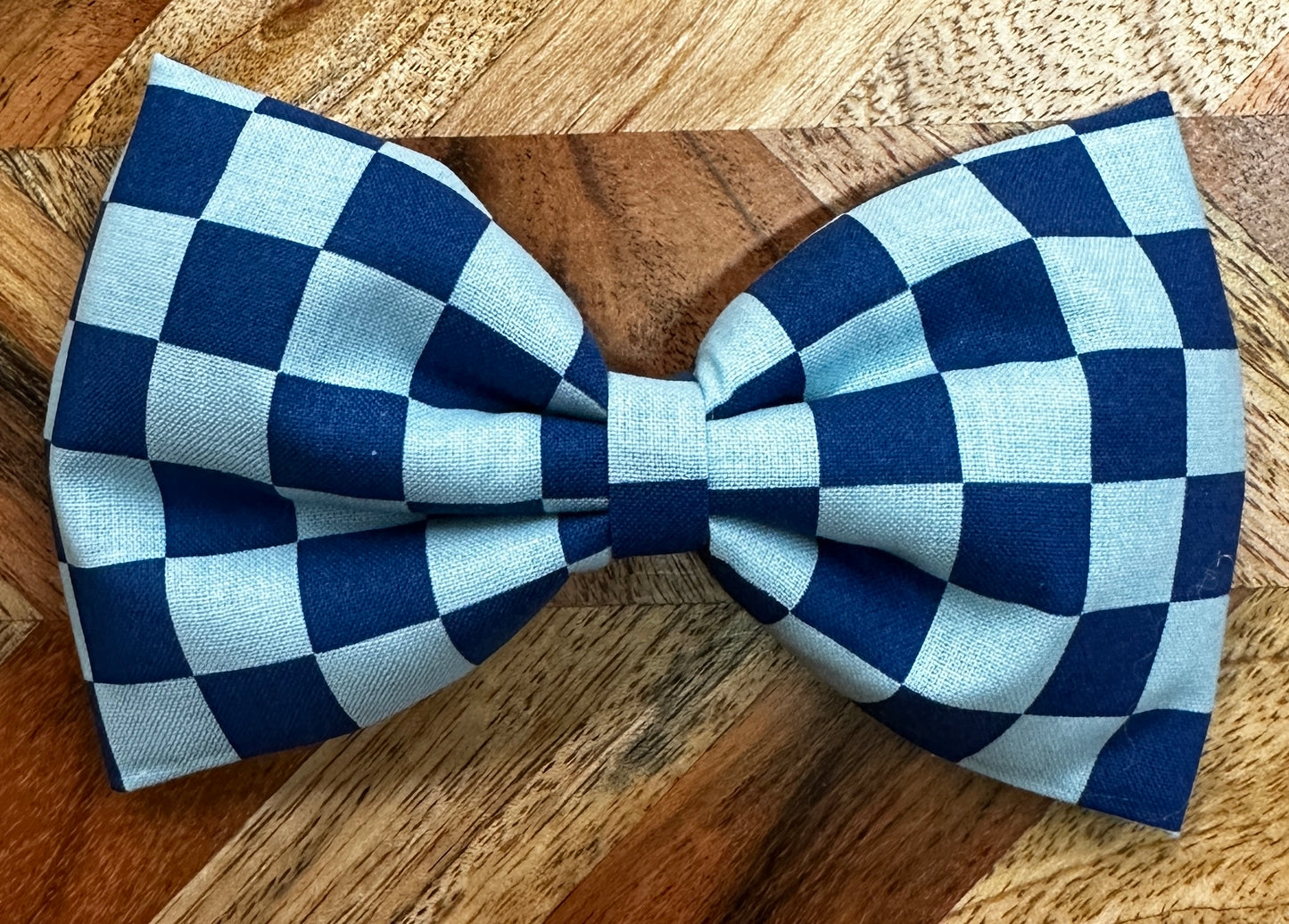 Blue Check Bow Tie