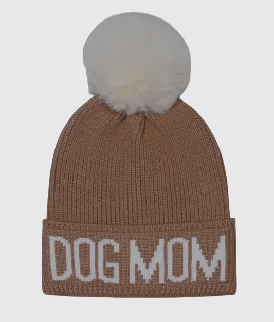 DOG MOM Pompom Beanie